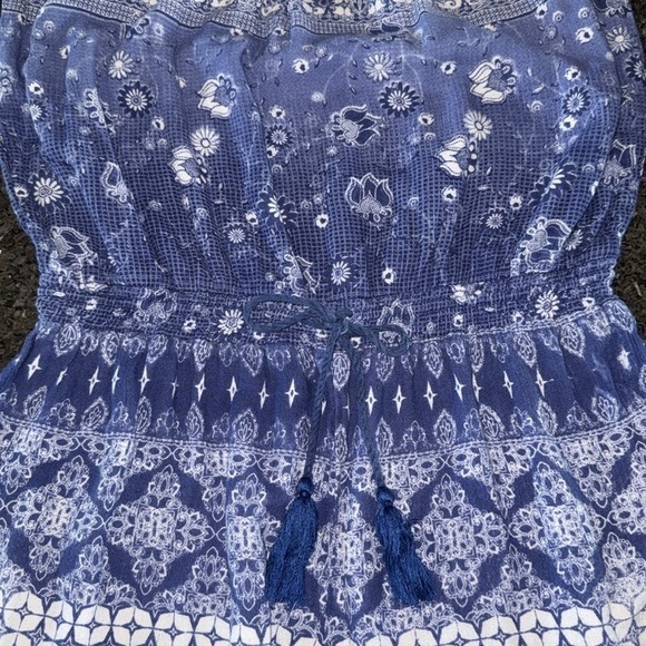 Anthropologie Raga Mazo Pom Pom Fringed Off Shoulder Romper - Picture 5 of 7